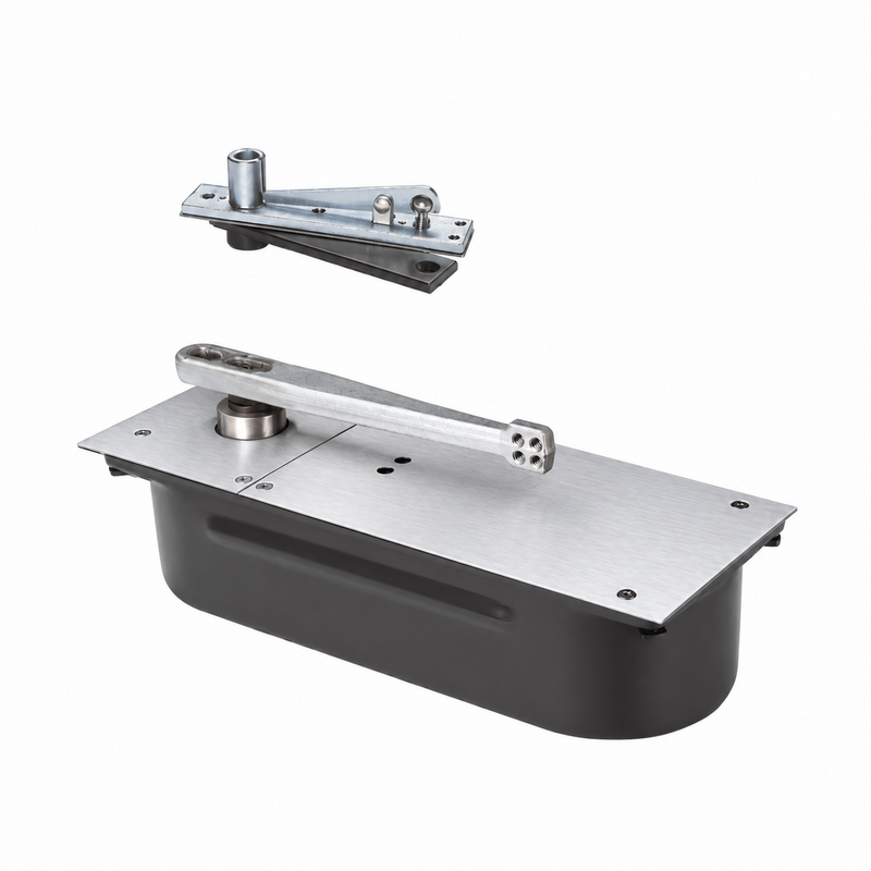 Rixson 4090A Heavy Duty Double Acting Center Hung Floor Closer, Hold Open, US26D-626 Satin Chrome