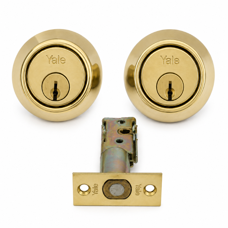 Accentra (Yale) 3312-B US3 Single Cylinder Deadlock 2 3/4 BS KR, Polish Brass