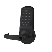 Accentra AU-NTB613-NR-BSP-LC Nextouch black suede pushbutton keypad cylindrical lock with lever