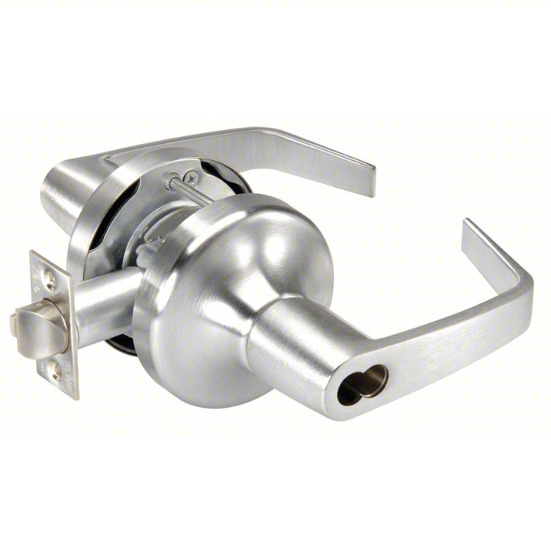 Accentra B-AU-5404LN-626-LC entry cylindrical lock, Augusta lever, SFIC less core, satin chrome 626 finish