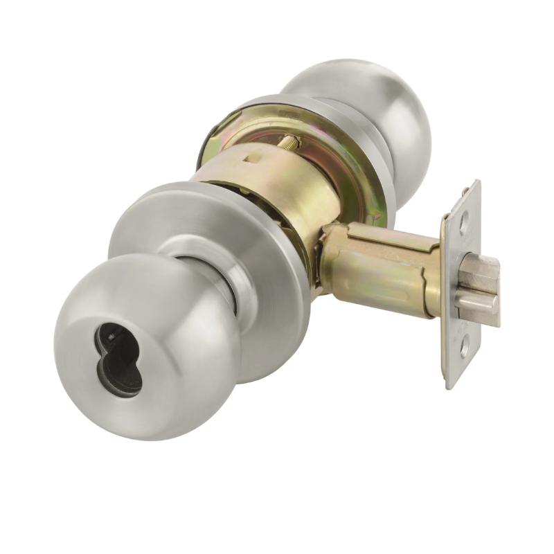 Accentra B-CA-4607YC-630-LC entry cylindrical knob lock, satin stainless steel, SFIC prep less core