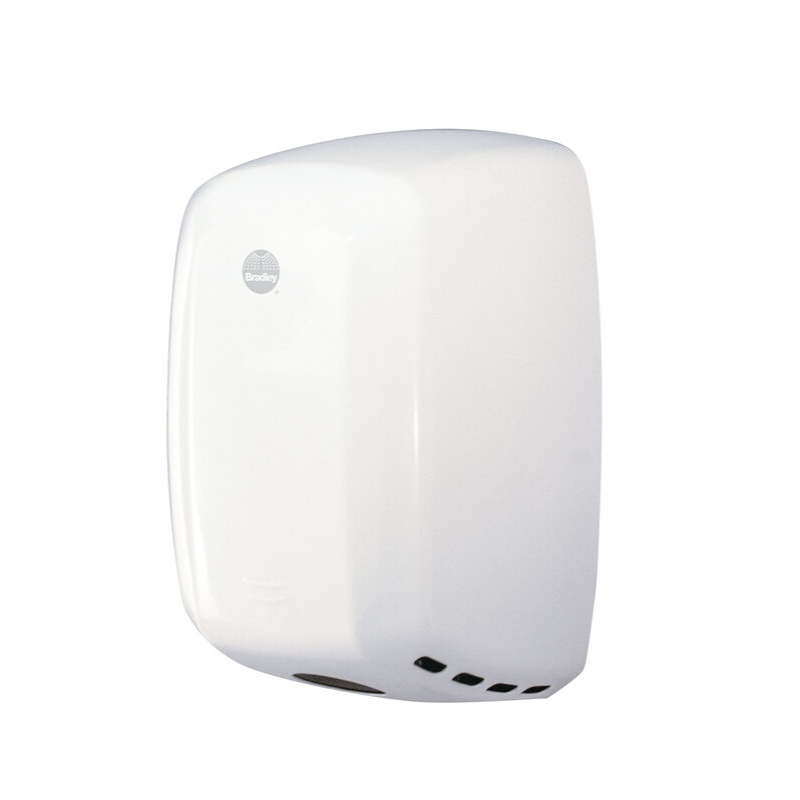 Bradley 2901-2873 Aerix surface-mounted hand dryer, white epoxy steel finish with curved cover