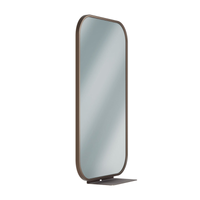 Bradley 7B1-2018300 Elvari frameless mirror with shelf, bronze (BZ) rounded frame, 18"W x 30"H
