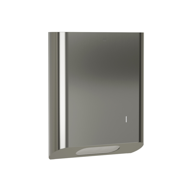 Bradley Elvari 2B1-11-BS surface-mounted medium towel dispenser, brushed stainless steel with curved bottom opening