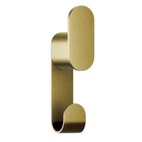 Bradley 9B1-110200-BR Elvari double robe hook, brushed brass finish with modern rounded rectangular design