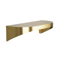 Bradley 7B2-0082400 Elvari Series brass wall-mounted shelf, 8" x 24", radiused sides, BR finish