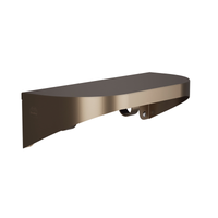 Bradley Elvari Series 7B2 bronze wall shelf, 5" x 18", radiused sides with under-mounted hooks