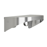 Bradley 7B2-0051296 Elvari Series stainless steel shelf, 5"x12", with hooks and radiused sides