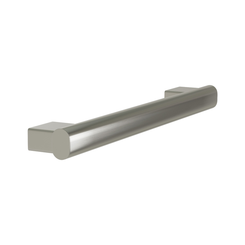 Bradley 8B1-0011800 Elvari Series 18 inch oval grab bar in brushed stainless steel with square mounting flanges
