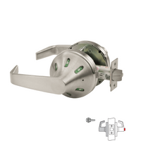 Corbin Russwin CLX3330-NVSL-V30 Privacy x Cointurn Cylindrical Lock With Status Indicator, Indicator Outside Only, Green/Red Icons, Non-Keyed