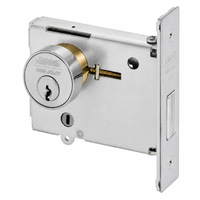 Corbin Russwin DL4113 mortise deadlock, single cylinder with L4 keyway, bright chrome US26 faceplate