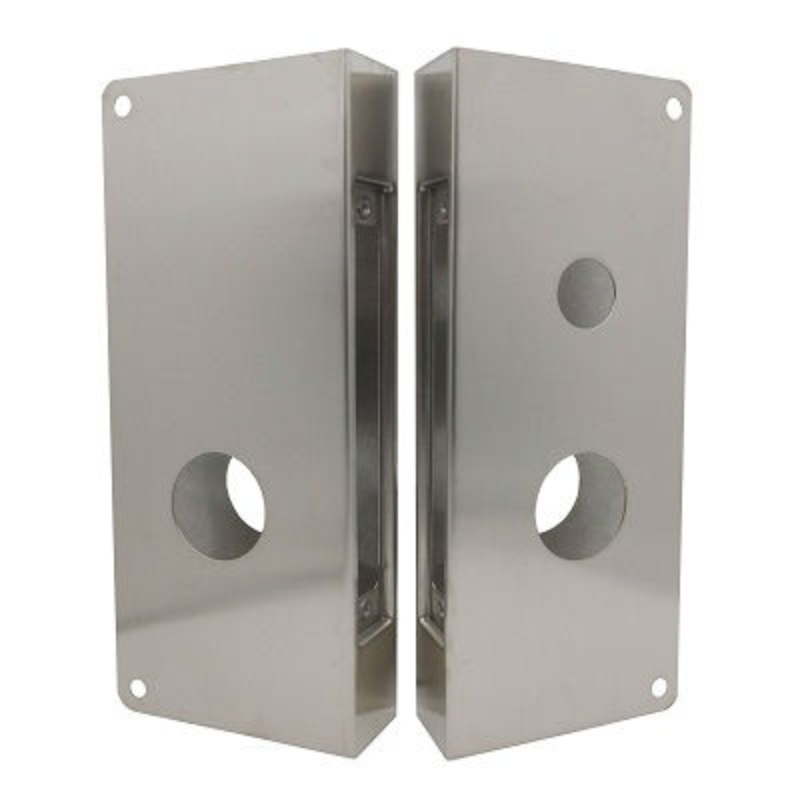 Don Jo 9080-S-CW Wrap Around Plate, 5-1/8" x 12", 1-3/4" Door, 2-3/4" Backset, Satin Stainless Steel Finish