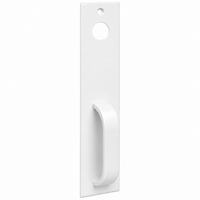 SARGENT LC-814-PSB pull handle exit trim, satin brass finish, long escutcheon with curved pull, less cylinder