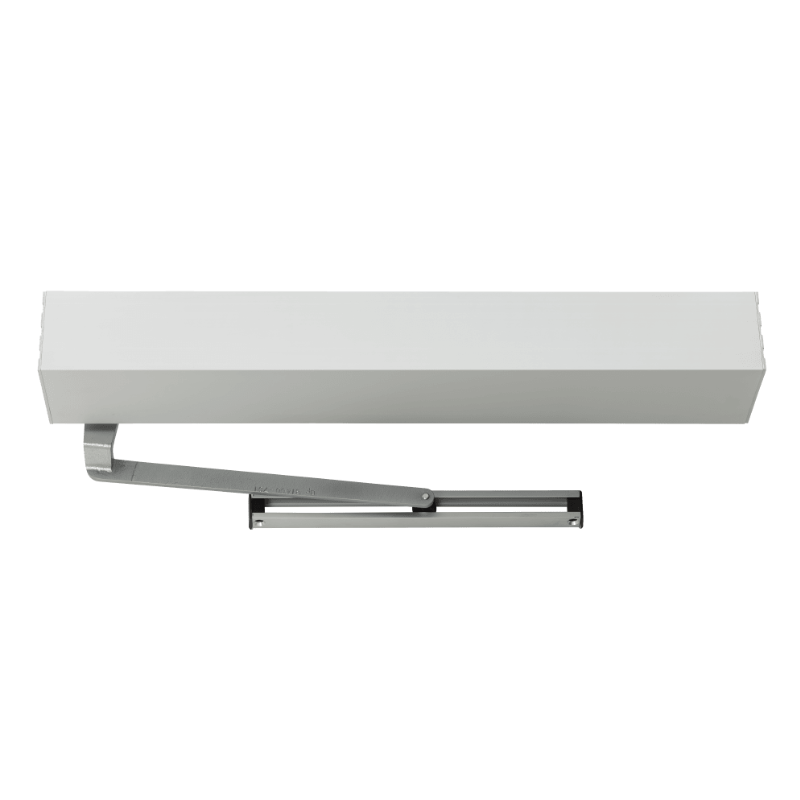 LCN 9531IQ electromechanical swing door operator cover, satin aluminum 628, with slide track arm