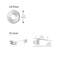 Sargent 70-8204-LNB-26D Storeroom or Closet Function Mortise Lock, SFIC Less Core, LN Rose, B Lever, Satin Chrome