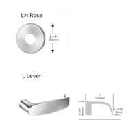 Sargent KP-8276-LNL Keypad Mortise Lock, Entry Key Override with Deadbolt, Cylinder Override, Less Cylinder, LN-Rose, L-Lever, Field Reversible