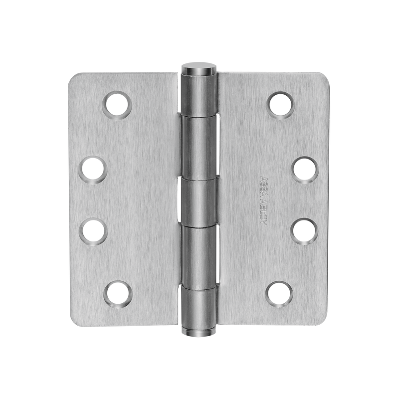 McKinney RCTA2714-4x4-US26D Full Mortise Standard Weight Bearing Hinge, Five Knuckle, 1/4 Inch Radius Corner, 626 Satin Chrome Finish