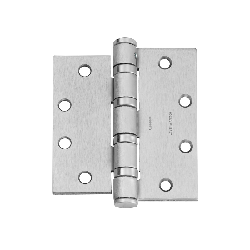 McKinney T4A3786-5x4-1/2-US26D-INTERIM Full Mortise Heavy Weight Bearing Hinge, Five Knuckle, Interim Unequal Leaf, 626 Satin Chrome Finish