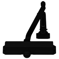 NORTON 1601H-BSP surface door closer, black suede powder coat, tri-mounted with pull-side hold-open arm