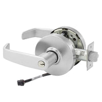 Sargent RX-10XG05-LL-12V US26D satin chrome cylindrical lever lock, Request to Exit, keyed with wire harness