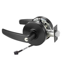 Sargent RX-10XG37-LB-12V-BSP-KD classroom cylindrical lock, LB lever, black finish, request-to-exit, 12V wiring