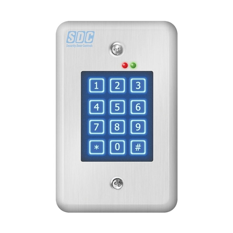 SDC 918U Indoor Entry Check Stand Alone Digital Indoor Keypad, Satin Stainless Steel Finish