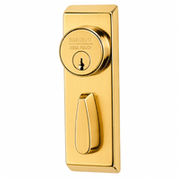 Sargent AD-106 auxiliary outside control storeroom escutcheon in US3 bright brass with key cylinder and thumbturn