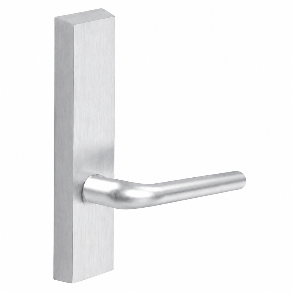 SARGENT 715-8-ETME exit device trim with ME lever, satin chrome US26D, rectangular escutcheon