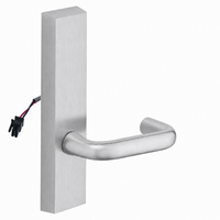 SARGENT 773-8-ETJ-24V US26D electrified exit trim with J lever, satin chrome rectangular escutcheon