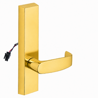 SARGENT 773-8-ETL-24V US3 electrified exit trim with L lever, polished brass rectangular escutcheon