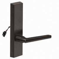 SARGENT 773-8-ETMD-24V-US10B electrified exit trim with MD lever, dark oil-rubbed bronze rectangular escutcheon