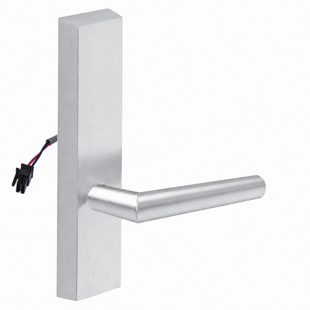 SARGENT 773-8-ETMI electrified exit trim with MI lever, satin chrome US26D rectangular escutcheon