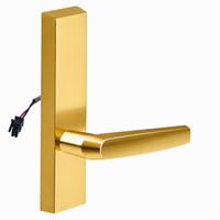 SARGENT 773-8-ETMJ-12V US3 electrified exit device trim with MJ lever, polished brass escutcheon, no cylinder