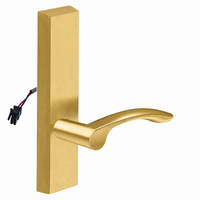 SARGENT 773-8-ETMV-24V-US4 electrified exit device trim with MV lever, satin brass finish, rectangular escutcheon