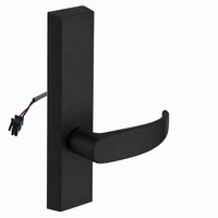SARGENT 773-8-ETP-12V-BSP electrified exit trim, black suede powder coat, P lever on rectangular escutcheon