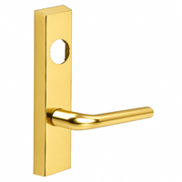 SARGENT LC-704-ETME exit device trim with ME lever, less cylinder, polished brass US3 escutcheon