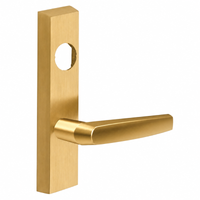 SARGENT LC-704-ETMJ-US4 exit device trim with MJ lever, satin brass finish, rectangular escutcheon, less cylinder