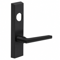 SARGENT LC-713-8-ETMD-BSP exit device trim in BSP black suede powder coat with rectangular escutcheon and MD lever