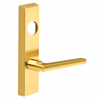 SARGENT LC-713-8-ETMD-US3 exit device trim, polished brass, rectangular escutcheon with MD lever