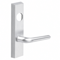 SARGENT LC-713-8-ETME-US26D exit device trim, satin chrome rectangular escutcheon with ME lever