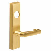 SARGENT LC-713-8-ETNJ-US4 exit device trim, satin brass plate with NJ lever and cylinder hole