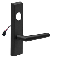 SARGENT LC-775-8-ETMI electrified ET trim lever, BSP black finish, rectangular escutcheon with wiring lead