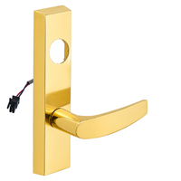 SARGENT LC-776-8-ETB-24V-US3 electrified ET trim lever in polished brass, rectangular escutcheon, less cylinder