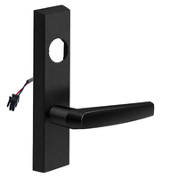 SARGENT LC-776-8-ETMJ-24V-BSP electrified ET trim lever in black suede powder coat, rectangular escutcheon
