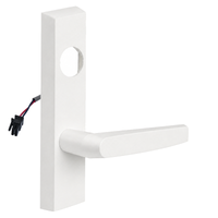 SARGENT LC-776-8-ETMJ-24V-WSP electrified ET trim lever in white suede powder coat, MJ lever, rectangular escutcheon