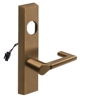 SARGENT LC-776-8-ETND-12V-US10 electrified ND lever trim in satin bronze, rectangular escutcheon, less cylinder