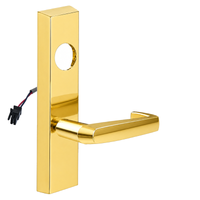 SARGENT LC-776-8-ETNJ-24V-US3 electrified ET trim lever in polished brass, rectangular escutcheon, less cylinder