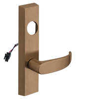 SARGENT LC-776-8-ETP-24V-US10 electrified ET trim lever in satin bronze, rectangular escutcheon, less cylinder