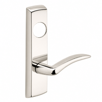 SARGENT LC-P706-8-NEA-US14 narrow stile exit device lever trim, bright nickel plate, curved lever on long backplate