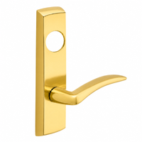SARGENT LC-P713-8-NEA-US3 narrow stile exit device lever trim in polished brass, A lever with cylinder hole